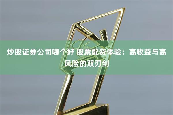 炒股证券公司哪个好 股票配资体验：高收益与高风险的双刃剑